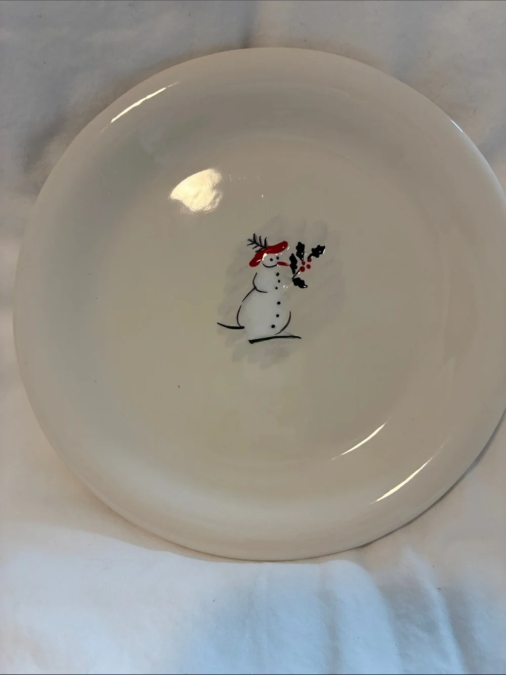 William Sonoma Snowman Plates, Set of Six, New in Box